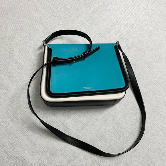 Michael Kors Collection Bag Shoulder Bag Tenby Messenger Blue Black White - Picture 3 of 11